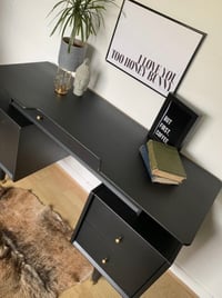 Image 5 of Black G plan desk / dressing table 