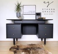 Image 4 of Black G plan desk / dressing table 