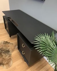 Image 2 of Black G plan desk / dressing table 