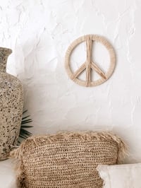 Image 1 of Raffia Peace Sign 30cm ( use drop down menu for colour selection)