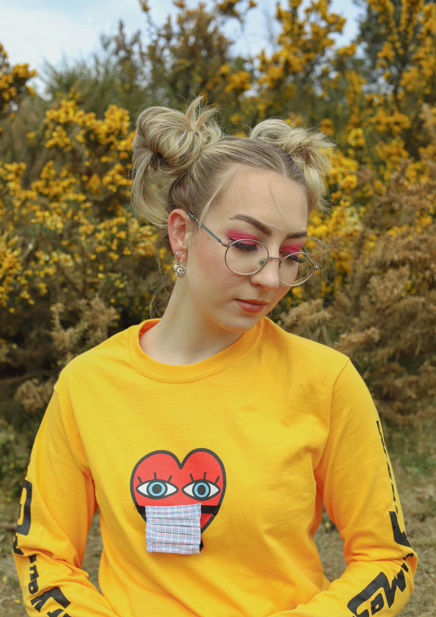 Image of 'Wear Your Mask' Long Sleeved T-Shirt YELLOW
