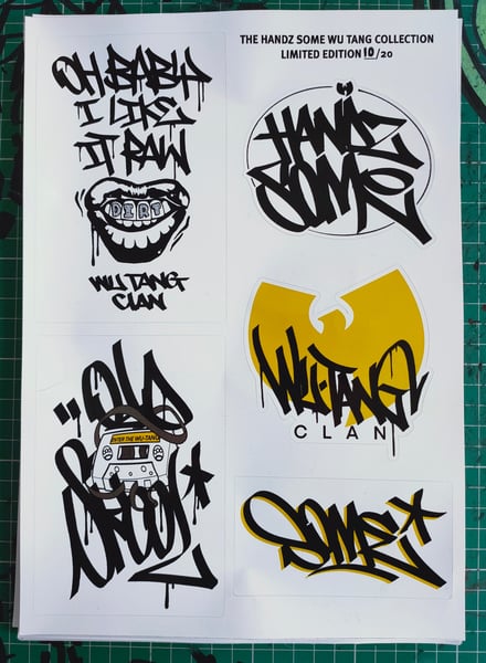 Image of Wu Tang Clan sticker set and sketch