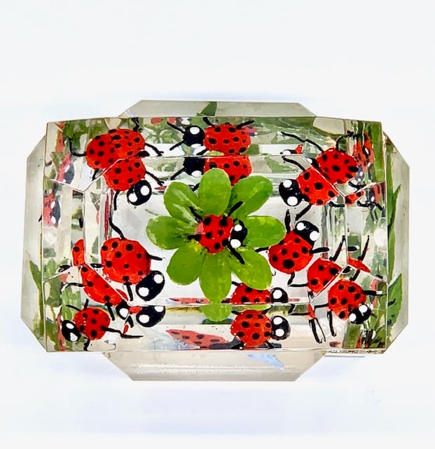 Image of Mini Victorian Box with Painted Ladybugs