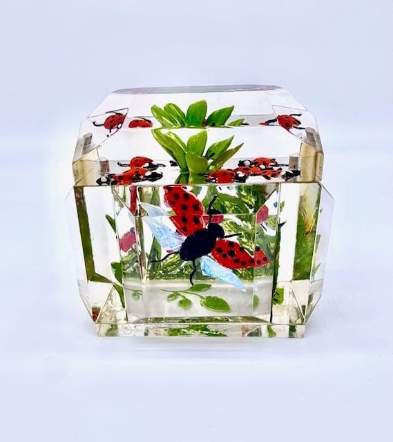 Image of Mini Victorian Box with Painted Ladybugs