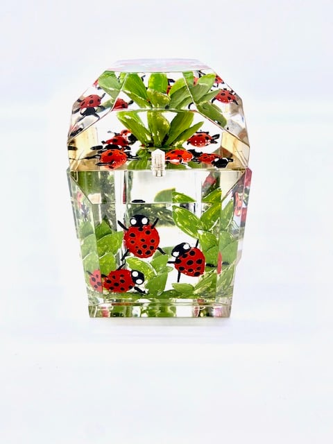 Image of Mini Victorian Box with Painted Ladybugs
