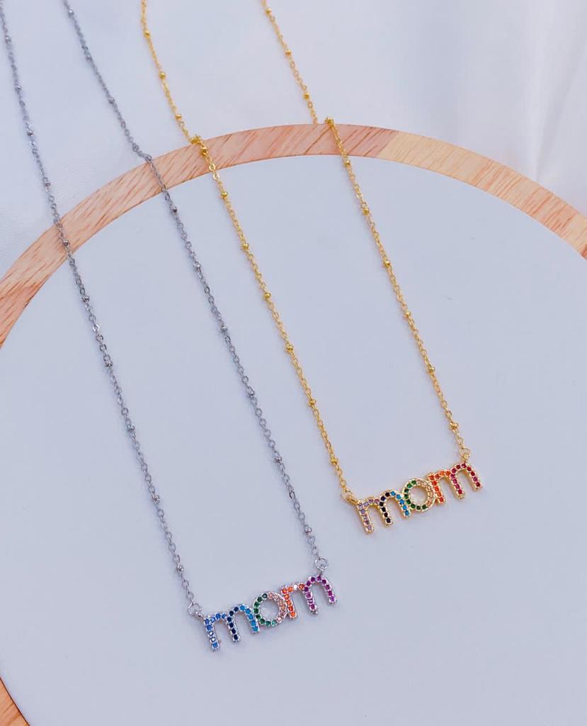 Mom Chain with Rainbow  Zirconia