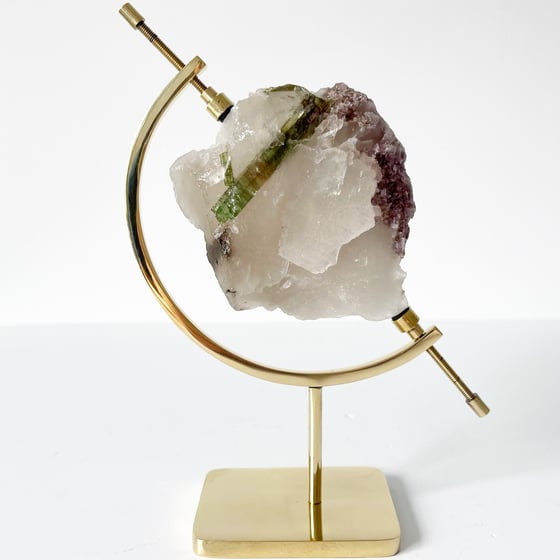 Image of Tourmaline no.35 + Brass Arc Stand