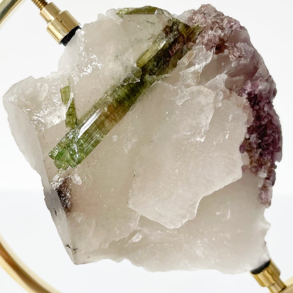 Image of Tourmaline no.35 + Brass Arc Stand