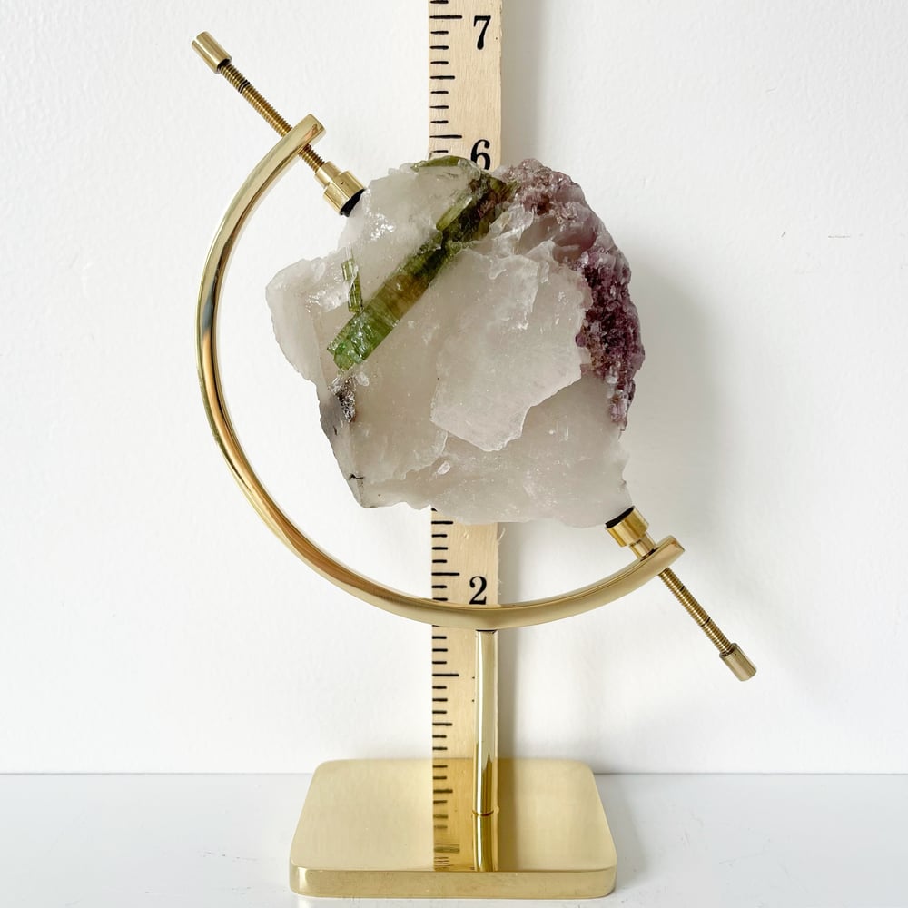 Image of Tourmaline no.35 + Brass Arc Stand