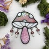 Pink Iridescent Tumbling Toadstools Suncatcher
