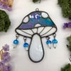 Cobalt Blue Iridescent Tumbling Toadstools Suncatcher