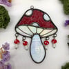 Textured Red Tumbling Toadstools Suncatcher