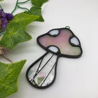 Image 2 of Iridescent Pink Mushroom Suncatcher 