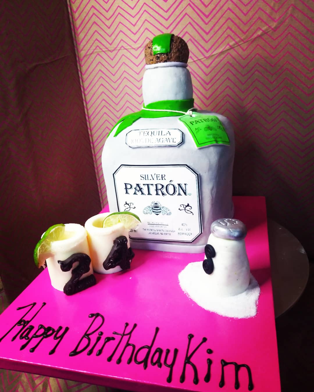 Tequila Bottle Topper with Limes (two tier) - Empire Cake