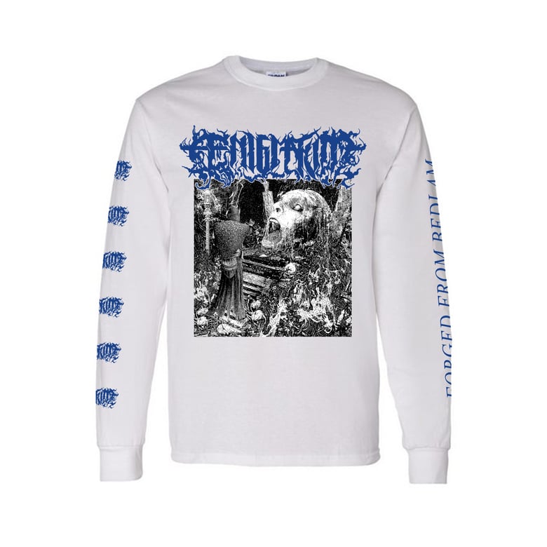 Image of Ænigmatum - Longsleeve FORGED (Blue on White) 3X only