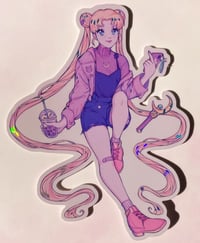 Modern Senshi Usagi 4.2” Holographic Sticker