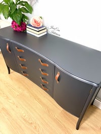 Image 2 of Vintage Mid Century Modern Retro Dark Grey Strongbow SIDEBOARD  / TV STAND / CABINET WITH DRAWERS 