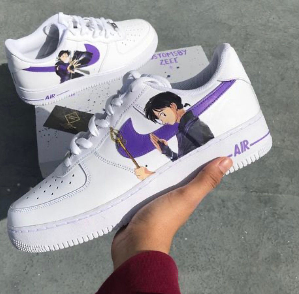 Inuyasha Miroku inspired custom airforces | Customsbyzeee