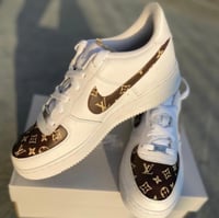 Image 2 of Brown and Beige LV Custom Airforces