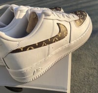 Image 3 of Brown and Beige LV Custom Airforces