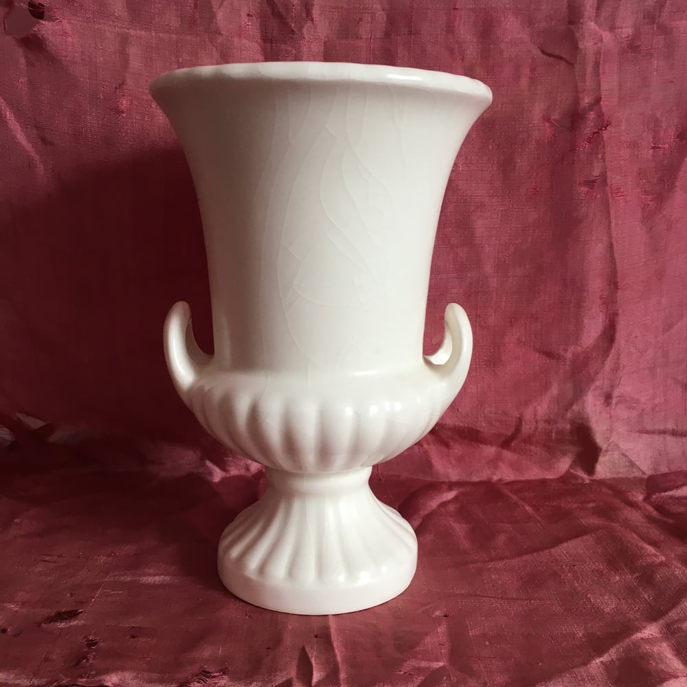 Image of White Sylvac vase with handles 
