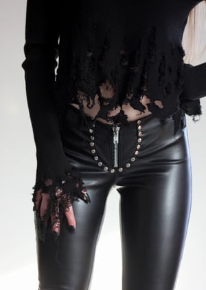 Image of MADE TO ORDER - KULTCHEN HEAVY ZIPPER FAUXLEATHER PANTS (Size XS - XL)