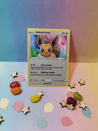 Image 2 of Eevee birthday celebration greetings card - made to order