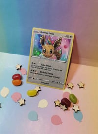 Image 1 of Eevee birthday celebration greetings card - made to order