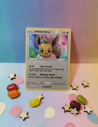 Image 3 of Eevee birthday celebration greetings card - made to order