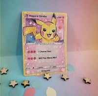 Image 1 of Proposal Pikachu “will you marry me” trading card - made to order 