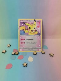 Image 2 of Proposal Pikachu “will you marry me” trading card - made to order 