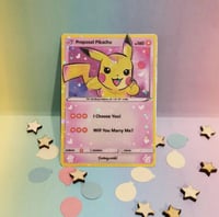 Image 4 of Proposal Pikachu “will you marry me” trading card - made to order 