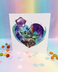 The mandalorian baby yoda celebration card 