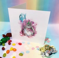 Image 2 of Totoro celebration card - two colour options 