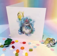 Image 1 of Totoro celebration card - two colour options 