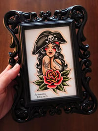 Image 1 of PIRATE  Small original watercolor with frame 🎨