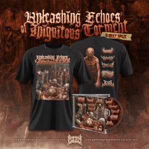 Image of UNLEASHING ECHOES OF---CD +T-SHIRT MODEL 2