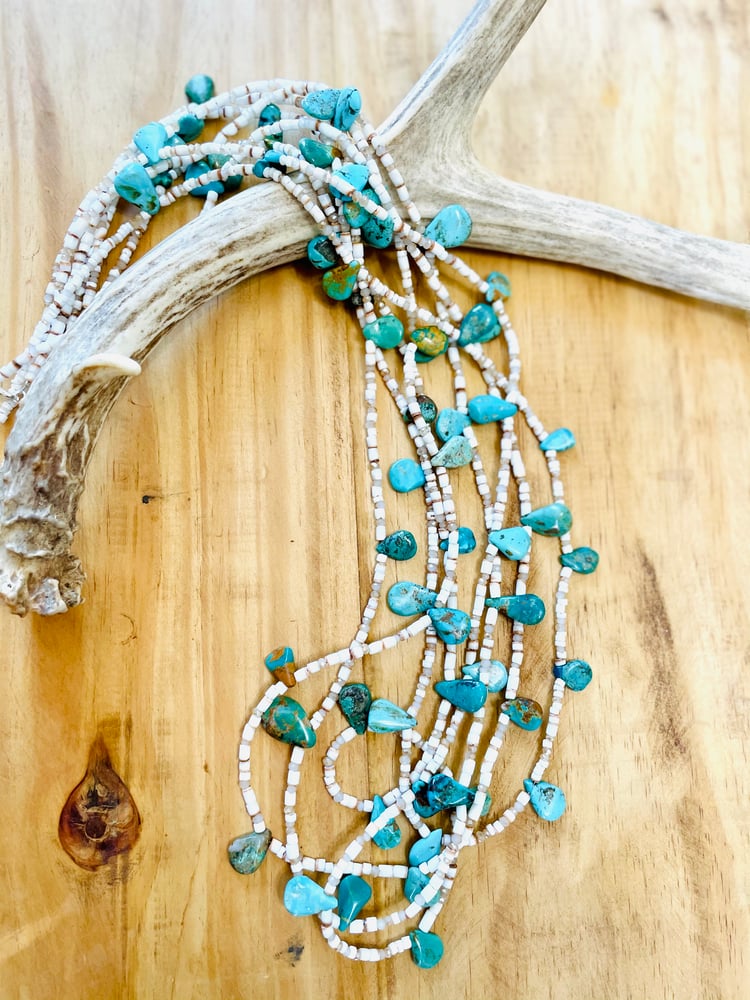 Image of Turquoise Petal Sparkler necklace