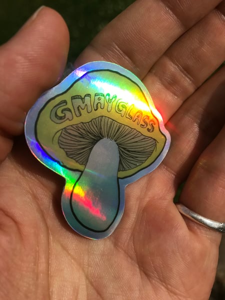 Image of Reflective mushroom sticker