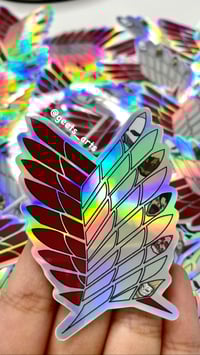 Holographic Attack On Titan Wings Of Freedom Sticker (B grade)