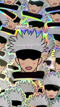 Cute Holographic Gojou Sticker (B-grade)