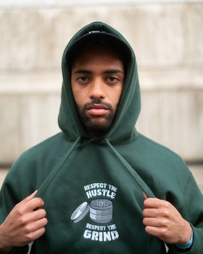 Image of "RESPECT THE GRIND" Hoodie - Forest Green