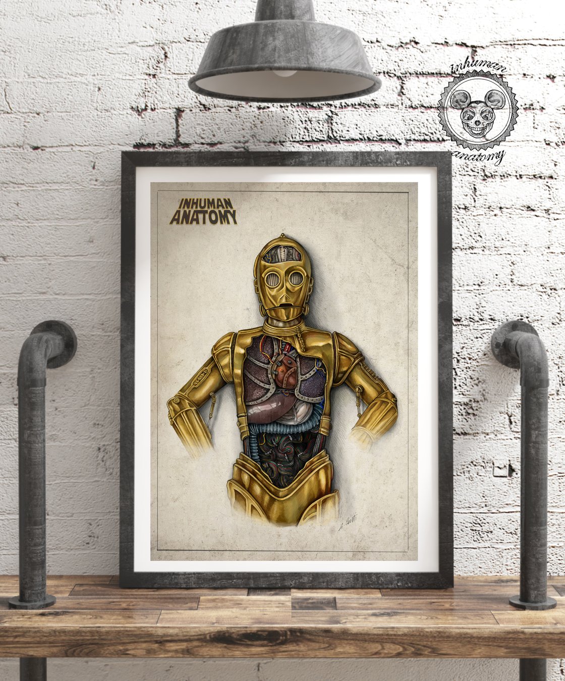 Image of INHUMAN ANATOMY- C-3PO - limited edition of 40 Giclèe print on fine art canvas