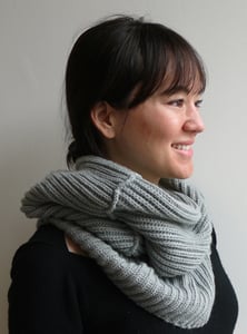 Image of wool hooded neck-warmer - grey