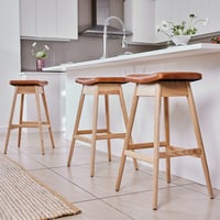 Image 1 of TH Brown Martelle Stool ~ Light Ash ~