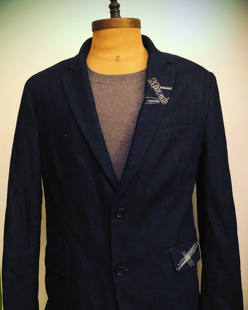 Misfits UPcycled slim fit denim suit jacket