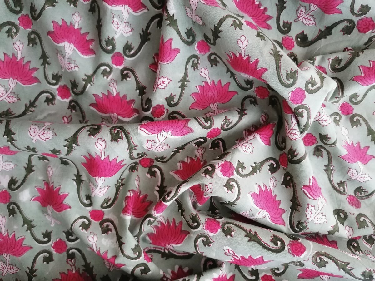 Image of Namaste fabric fleurs de lotus 