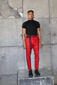 Image 2 of The sikani tux pants- blkred tribal 