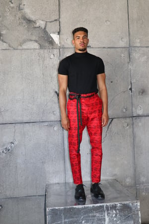 Image of The sikani tux pants- blkred tribal 