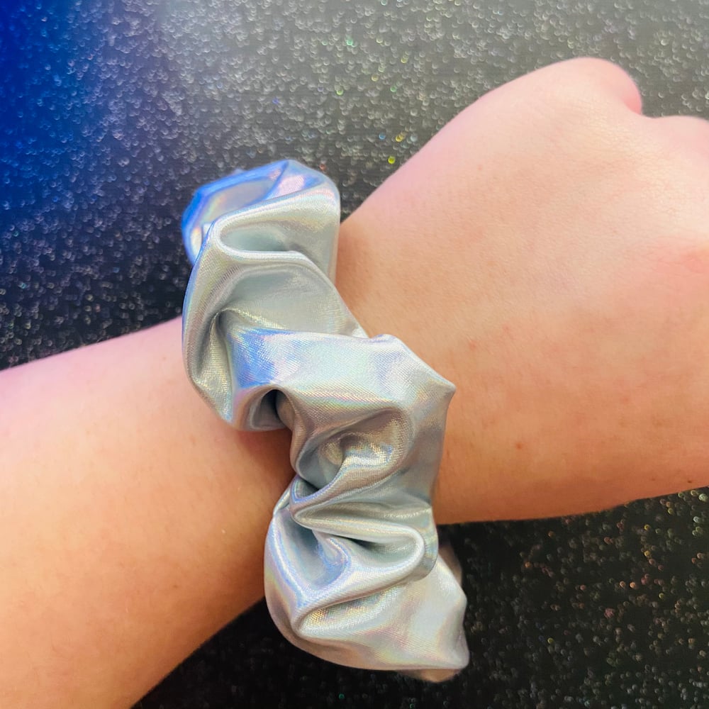 Image of Space Babe Silver Scrunchie